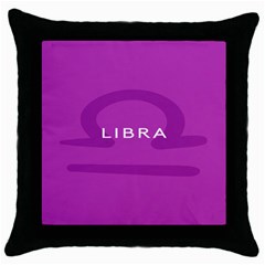 Zodizc Libra Purple Throw Pillow Case (black) by Mariart