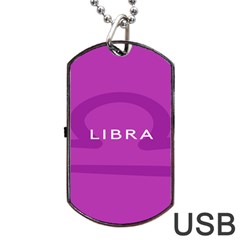 Zodizc Libra Purple Dog Tag Usb Flash (two Sides) by Mariart