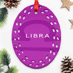 Zodizc Libra Purple Oval Filigree Ornament (two Sides) by Mariart