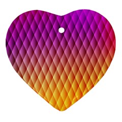 Triangle Plaid Chevron Wave Pink Purple Yellow Rainbow Ornament (heart)