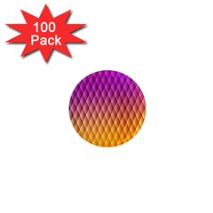 Triangle Plaid Chevron Wave Pink Purple Yellow Rainbow 1  Mini Magnets (100 Pack)  by Mariart