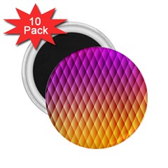 Triangle Plaid Chevron Wave Pink Purple Yellow Rainbow 2 25  Magnets (10 Pack) 