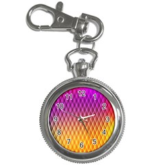 Triangle Plaid Chevron Wave Pink Purple Yellow Rainbow Key Chain Watches