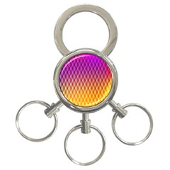 Triangle Plaid Chevron Wave Pink Purple Yellow Rainbow 3-ring Key Chains by Mariart