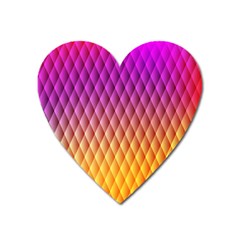 Triangle Plaid Chevron Wave Pink Purple Yellow Rainbow Heart Magnet by Mariart