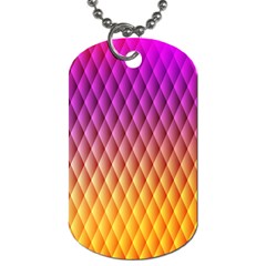 Triangle Plaid Chevron Wave Pink Purple Yellow Rainbow Dog Tag (two Sides) by Mariart