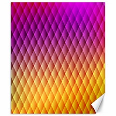 Triangle Plaid Chevron Wave Pink Purple Yellow Rainbow Canvas 8  X 10  by Mariart