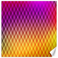 Triangle Plaid Chevron Wave Pink Purple Yellow Rainbow Canvas 16  X 16   by Mariart