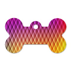 Triangle Plaid Chevron Wave Pink Purple Yellow Rainbow Dog Tag Bone (one Side) by Mariart