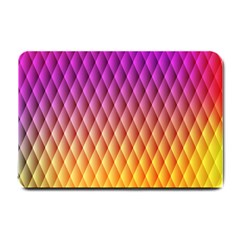 Triangle Plaid Chevron Wave Pink Purple Yellow Rainbow Small Doormat  by Mariart