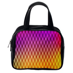 Triangle Plaid Chevron Wave Pink Purple Yellow Rainbow Classic Handbags (one Side) by Mariart