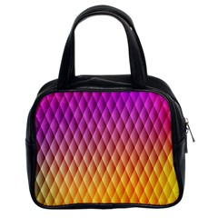 Triangle Plaid Chevron Wave Pink Purple Yellow Rainbow Classic Handbags (2 Sides) by Mariart