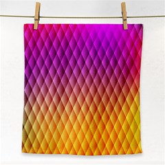 Triangle Plaid Chevron Wave Pink Purple Yellow Rainbow Face Towel by Mariart