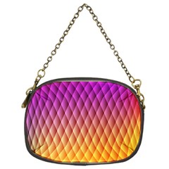 Triangle Plaid Chevron Wave Pink Purple Yellow Rainbow Chain Purses (two Sides)  by Mariart