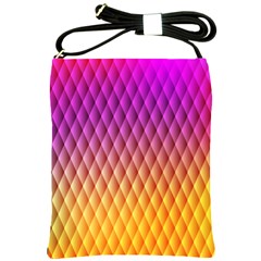 Triangle Plaid Chevron Wave Pink Purple Yellow Rainbow Shoulder Sling Bags by Mariart