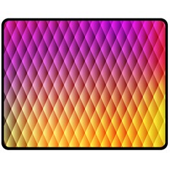 Triangle Plaid Chevron Wave Pink Purple Yellow Rainbow Fleece Blanket (medium)  by Mariart