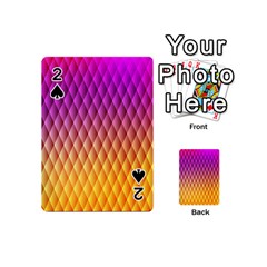 Triangle Plaid Chevron Wave Pink Purple Yellow Rainbow Playing Cards 54 (mini)  by Mariart