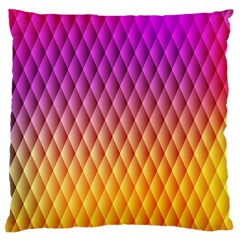 Triangle Plaid Chevron Wave Pink Purple Yellow Rainbow Large Cushion Case (two Sides) by Mariart