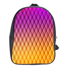 Triangle Plaid Chevron Wave Pink Purple Yellow Rainbow School Bags (xl) 