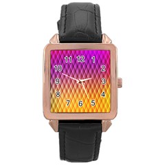 Triangle Plaid Chevron Wave Pink Purple Yellow Rainbow Rose Gold Leather Watch  by Mariart