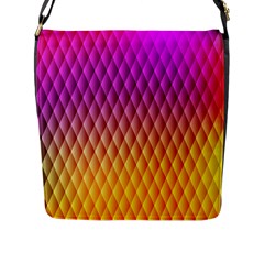 Triangle Plaid Chevron Wave Pink Purple Yellow Rainbow Flap Messenger Bag (l)  by Mariart