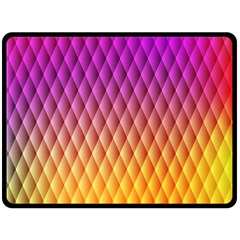 Triangle Plaid Chevron Wave Pink Purple Yellow Rainbow Double Sided Fleece Blanket (large)  by Mariart