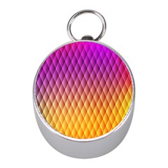 Triangle Plaid Chevron Wave Pink Purple Yellow Rainbow Mini Silver Compasses