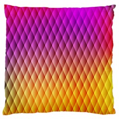 Triangle Plaid Chevron Wave Pink Purple Yellow Rainbow Large Flano Cushion Case (one Side) by Mariart