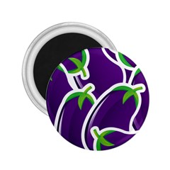 Vegetable Eggplant Purple Green 2.25  Magnets