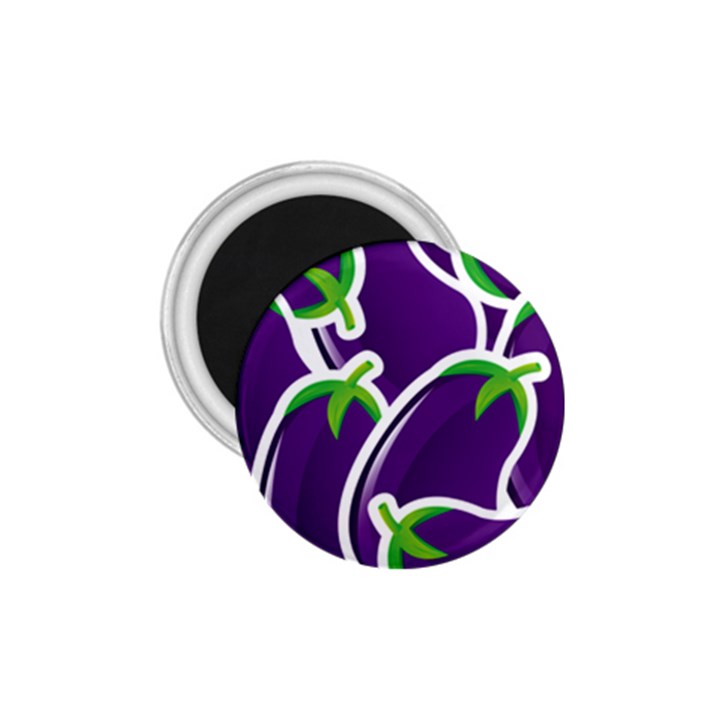 Vegetable Eggplant Purple Green 1.75  Magnets