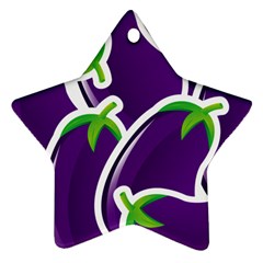 Vegetable Eggplant Purple Green Ornament (Star)