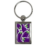 Vegetable Eggplant Purple Green Key Chains (Rectangle)  Front