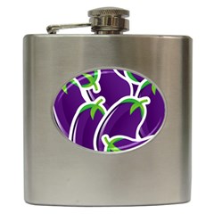 Vegetable Eggplant Purple Green Hip Flask (6 oz)