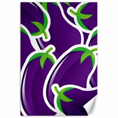 Vegetable Eggplant Purple Green Canvas 20  x 30  