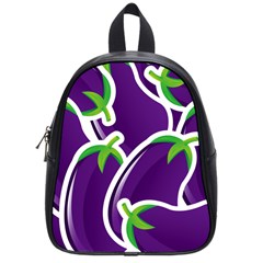 Vegetable Eggplant Purple Green School Bags (Small) 