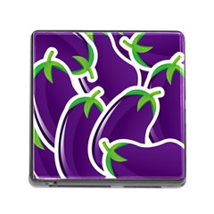 Vegetable Eggplant Purple Green Memory Card Reader (Square)