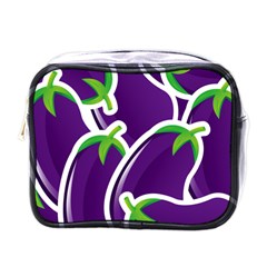 Vegetable Eggplant Purple Green Mini Toiletries Bags