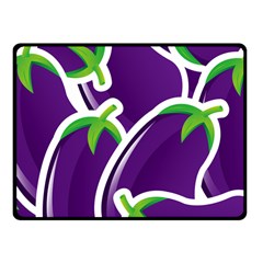 Vegetable Eggplant Purple Green Fleece Blanket (Small)