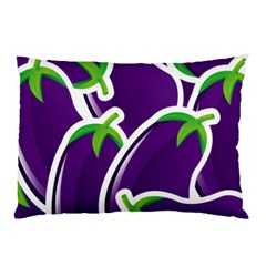 Vegetable Eggplant Purple Green Pillow Case (Two Sides)