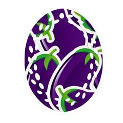 Vegetable Eggplant Purple Green Oval Filigree Ornament (Two Sides)