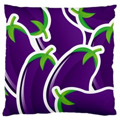 Vegetable Eggplant Purple Green Large Cushion Case (Two Sides)