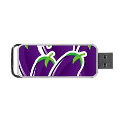 Vegetable Eggplant Purple Green Portable USB Flash (One Side)