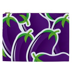 Vegetable Eggplant Purple Green Cosmetic Bag (XXL) 