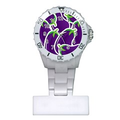 Vegetable Eggplant Purple Green Plastic Nurses Watch