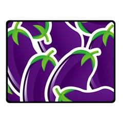 Vegetable Eggplant Purple Green Double Sided Fleece Blanket (Small) 