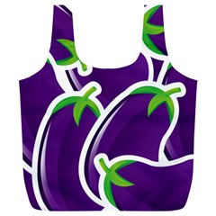 Vegetable Eggplant Purple Green Full Print Recycle Bags (L) 