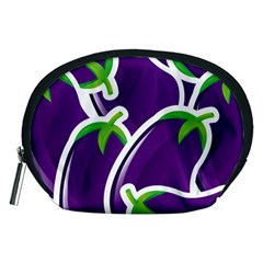 Vegetable Eggplant Purple Green Accessory Pouches (Medium) 