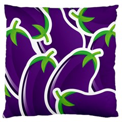 Vegetable Eggplant Purple Green Standard Flano Cushion Case (One Side)