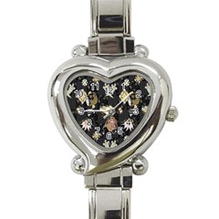 Traditional Music Drum Batik Heart Italian Charm Watch by Mariart