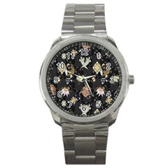 Traditional Music Drum Batik Sport Metal Watch by Mariart